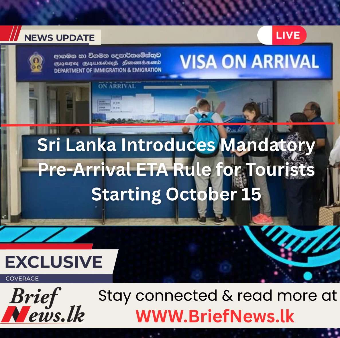 Sri Lanka Introduces Mandatory Pre-Arrival ETA Rule for Tourists Starting October 15