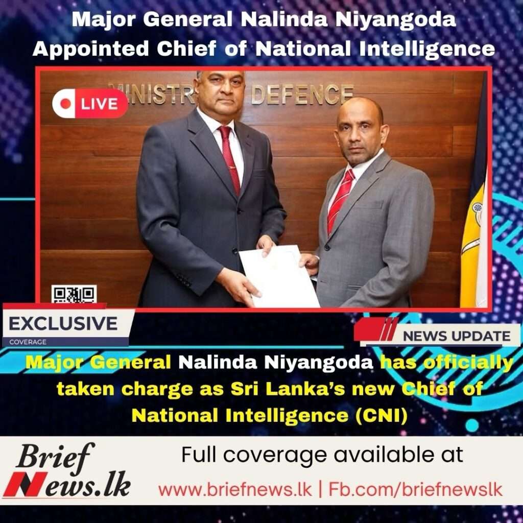 Major General Nalinda Niyangoda Appointed Chief of National Intelligence